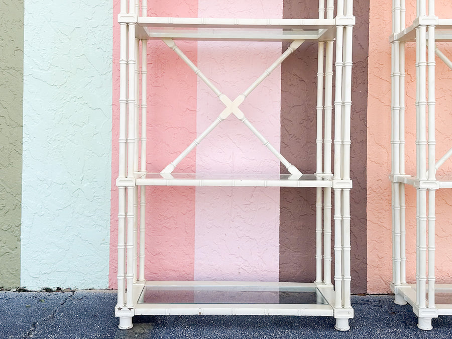 Tri-Leg Faux Bamboo Etagere