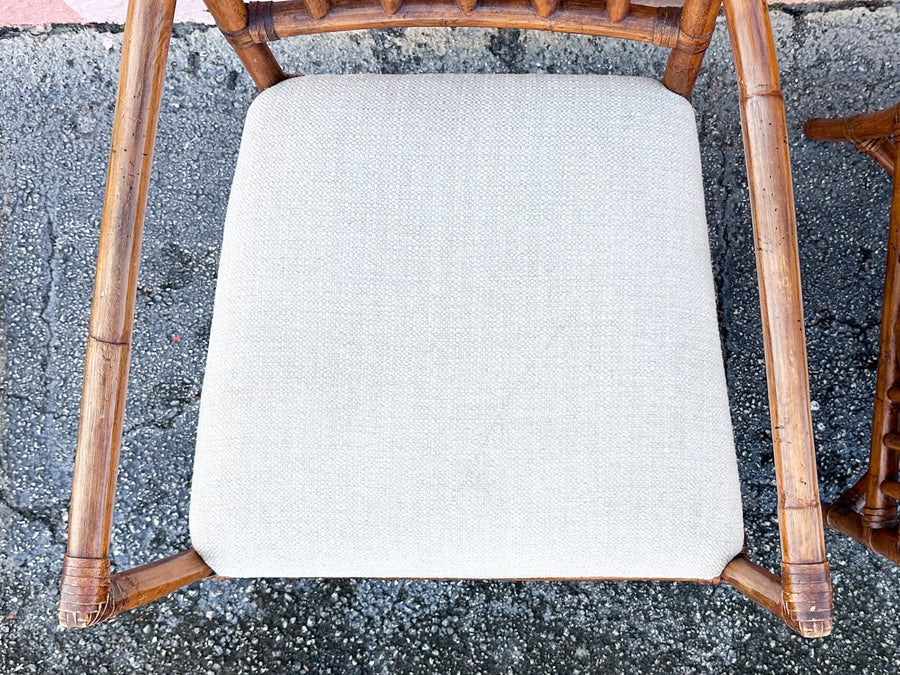 Set of Six Fretwork Rattan Dining Chairs