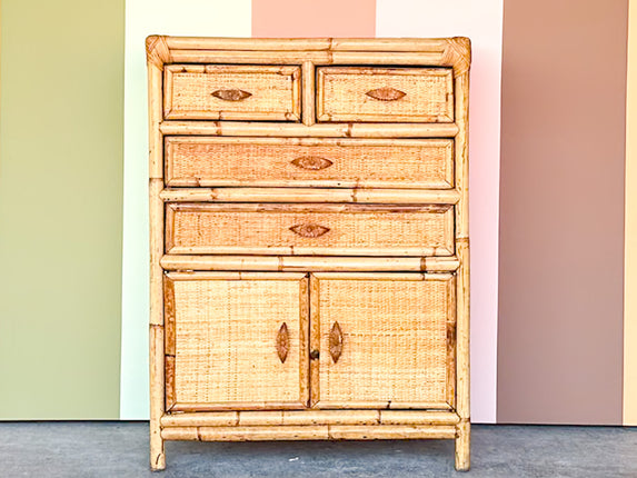 Island Chic Rattan Wrapped Chest
