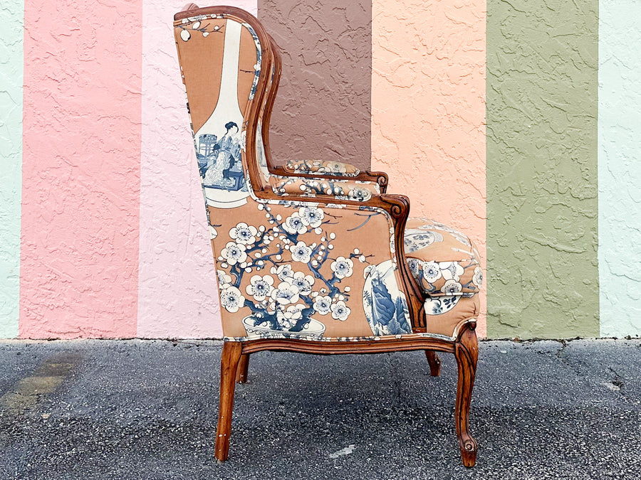 Ginger Jar Upholstered Wingback Chair