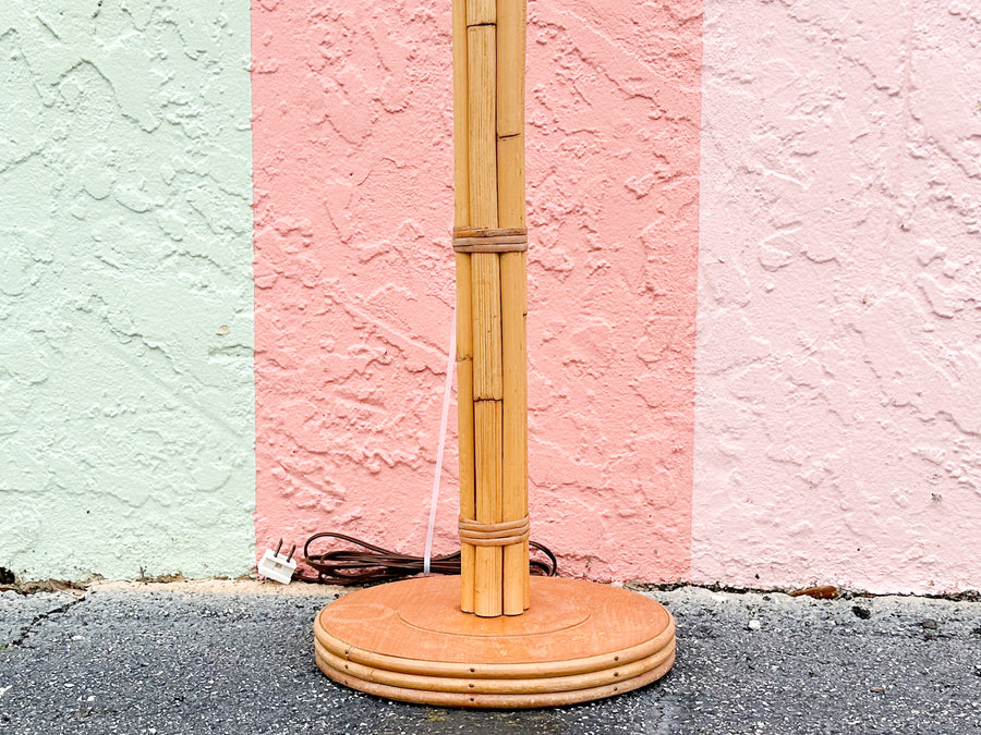 Old Florida Rattan Floor Lamp