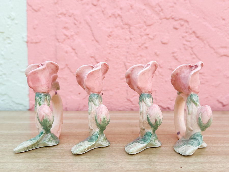 Set of Twelve Fitz and Floyd Spring Roses Napkin Rings