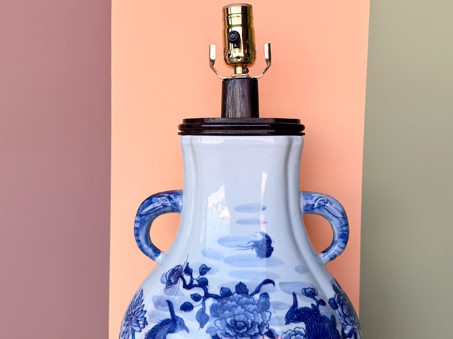 Blue and White Chinoiserie Lamp
