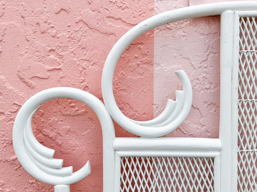 Pair of Whimsical Rattan Twin Headboards