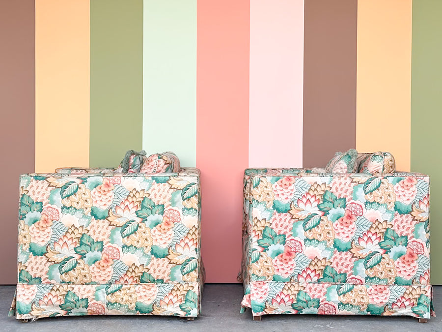 Pair of Palm Beach Chic Upholstered Chairs