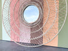 Huge Modern 70's Inspired Woven Rattan Mirror
