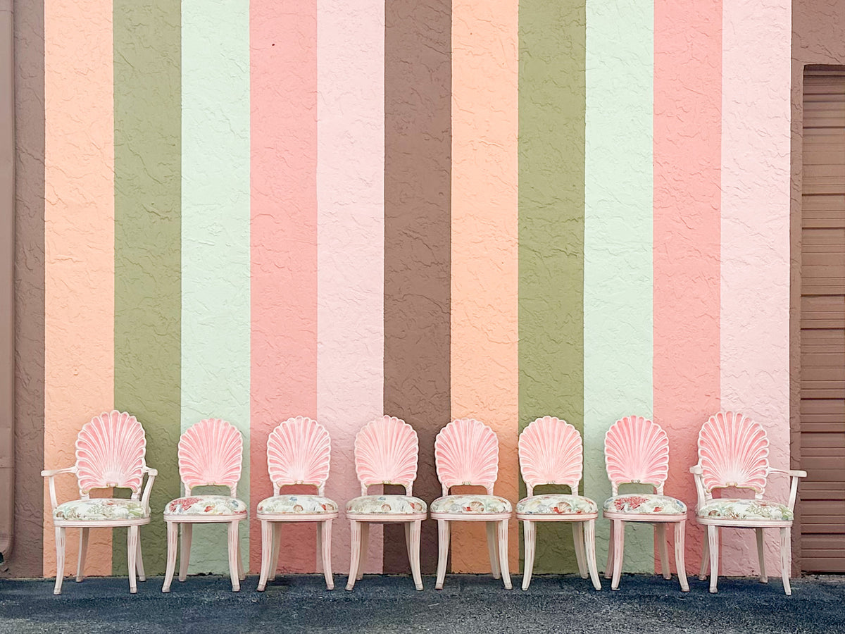 Set of Eight Shell Back Dining Chairs
