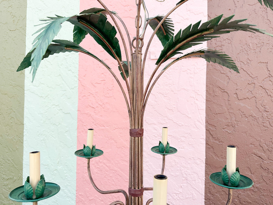 Tole Palm Chandelier