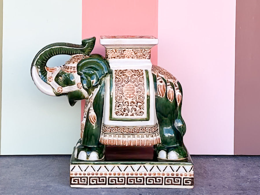 Green Elephant Garden Seat