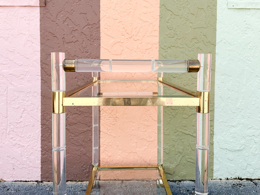 Brass and Lucite Bar Cart
