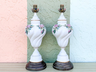 Pair of Granny Chic Rose Lamps