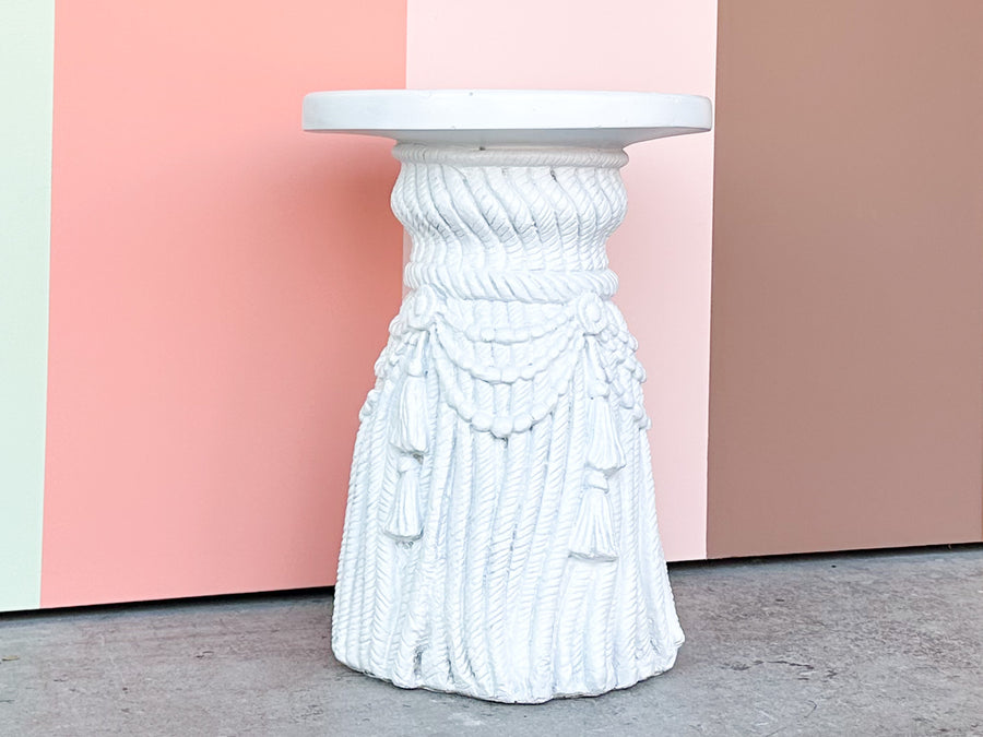 Dorothy Draper Style Plaster Tassel Garden Seat
