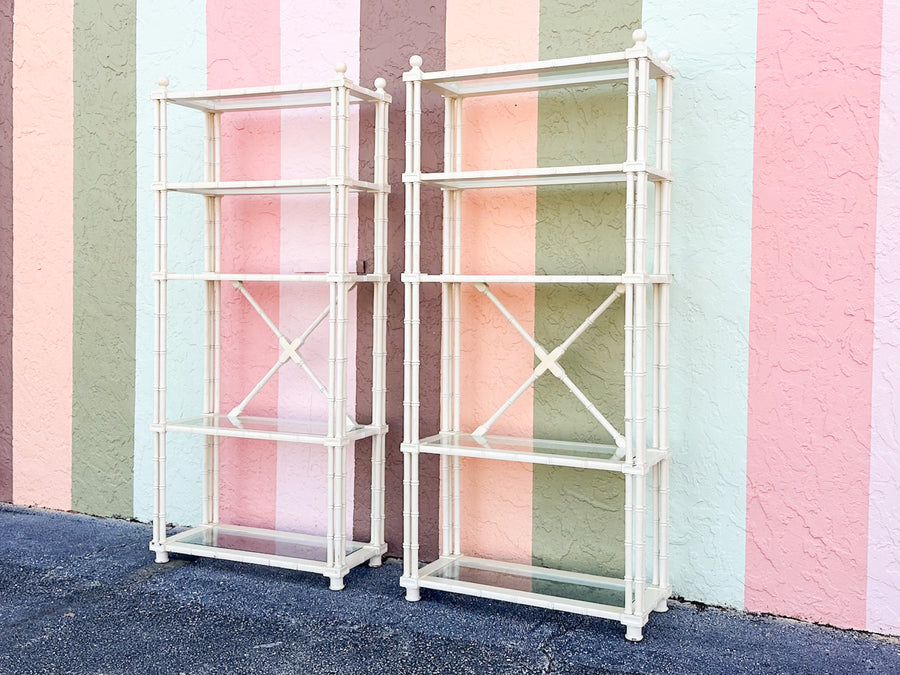 Tri-Leg Faux Bamboo Etagere