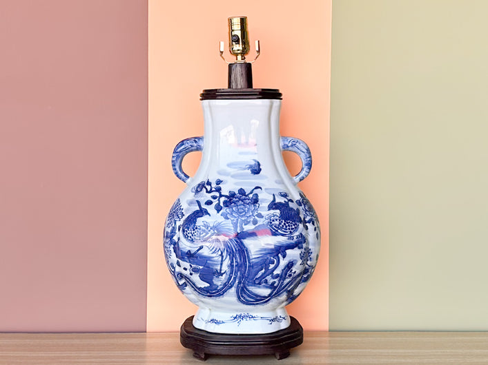 Blue and White Chinoiserie Lamp