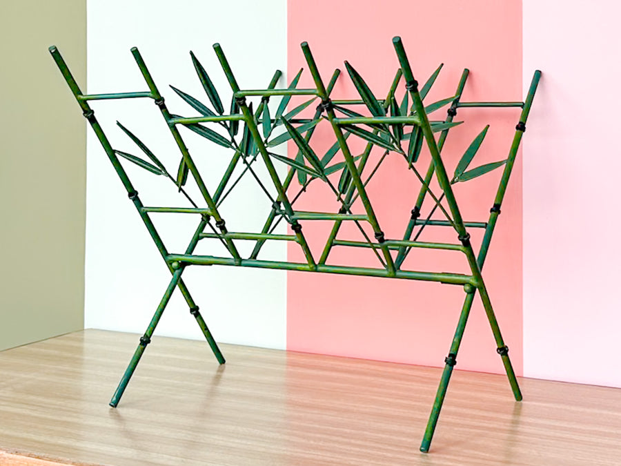 Folding Faux Bamboo Magazine Rack