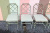Set of Six Verdigris Metal Chippendale Chairs