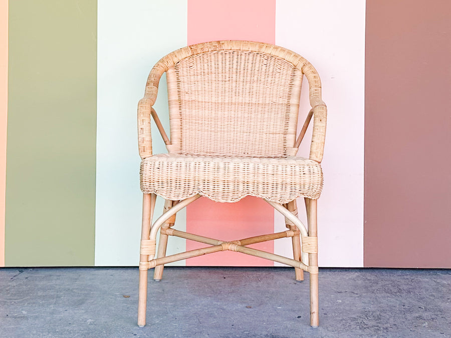 Sweet Scallop Rattan Arm Chair
