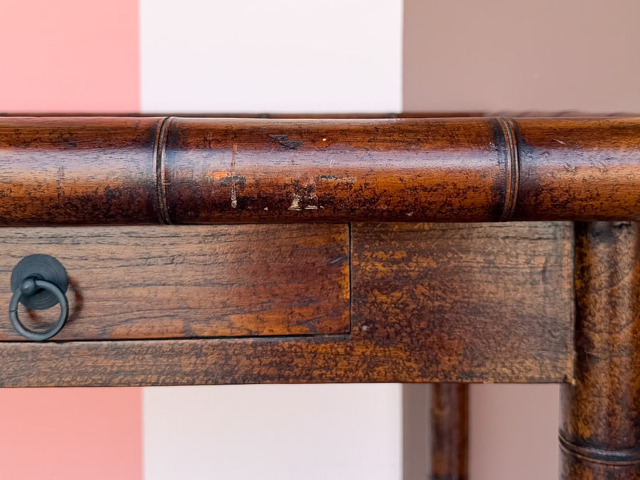 Handsome Faux Bamboo Wood Desk