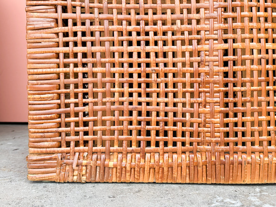 Pair of Coastal Style Rattan Barrel Chairs