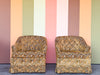 Pair of Brocade Upholstered and Tufted Chairs