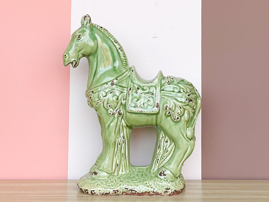 Pair of MCM Green Horses