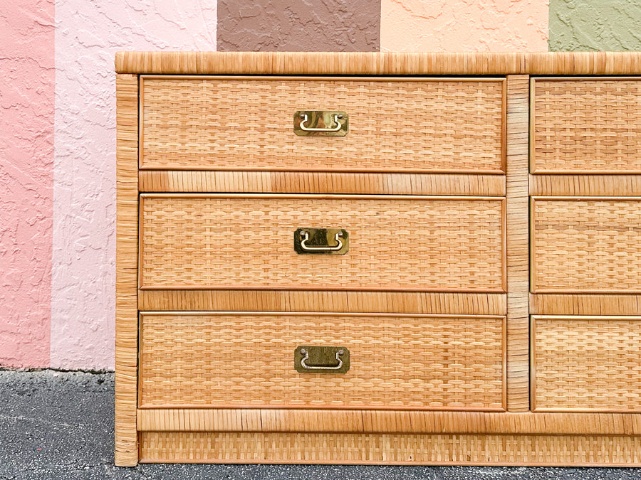 Coastal Rattan Wrapped Dresser