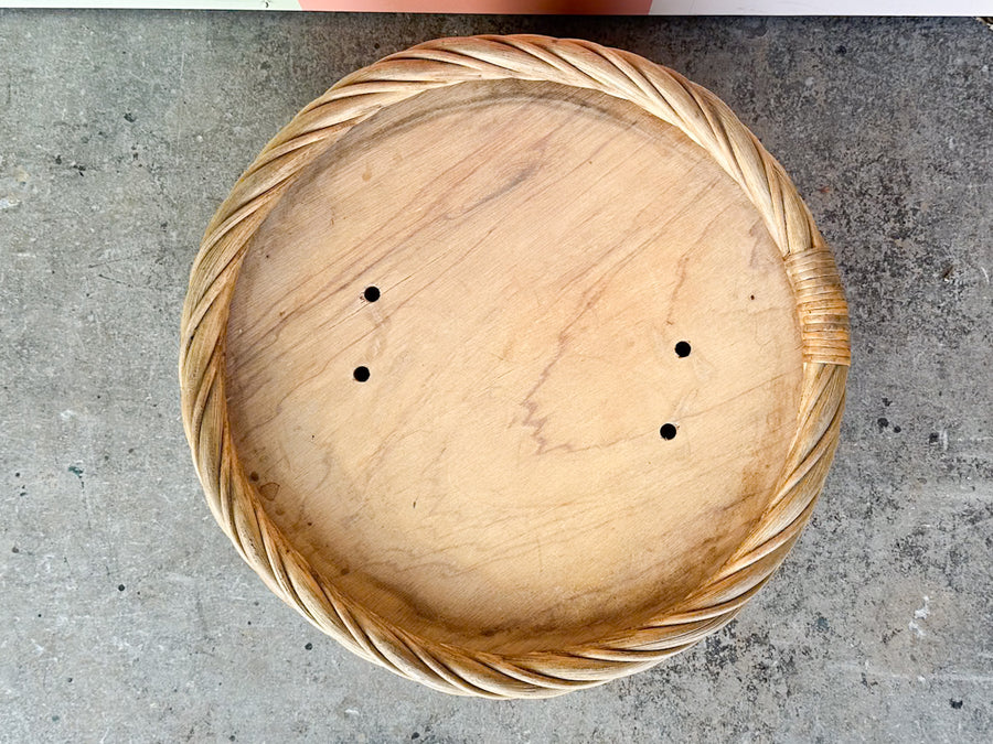 Stacked Rattan Ottoman