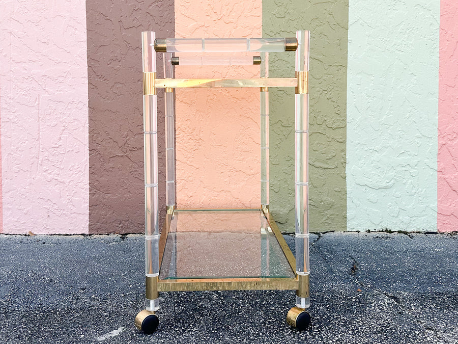 Brass and Lucite Bar Cart