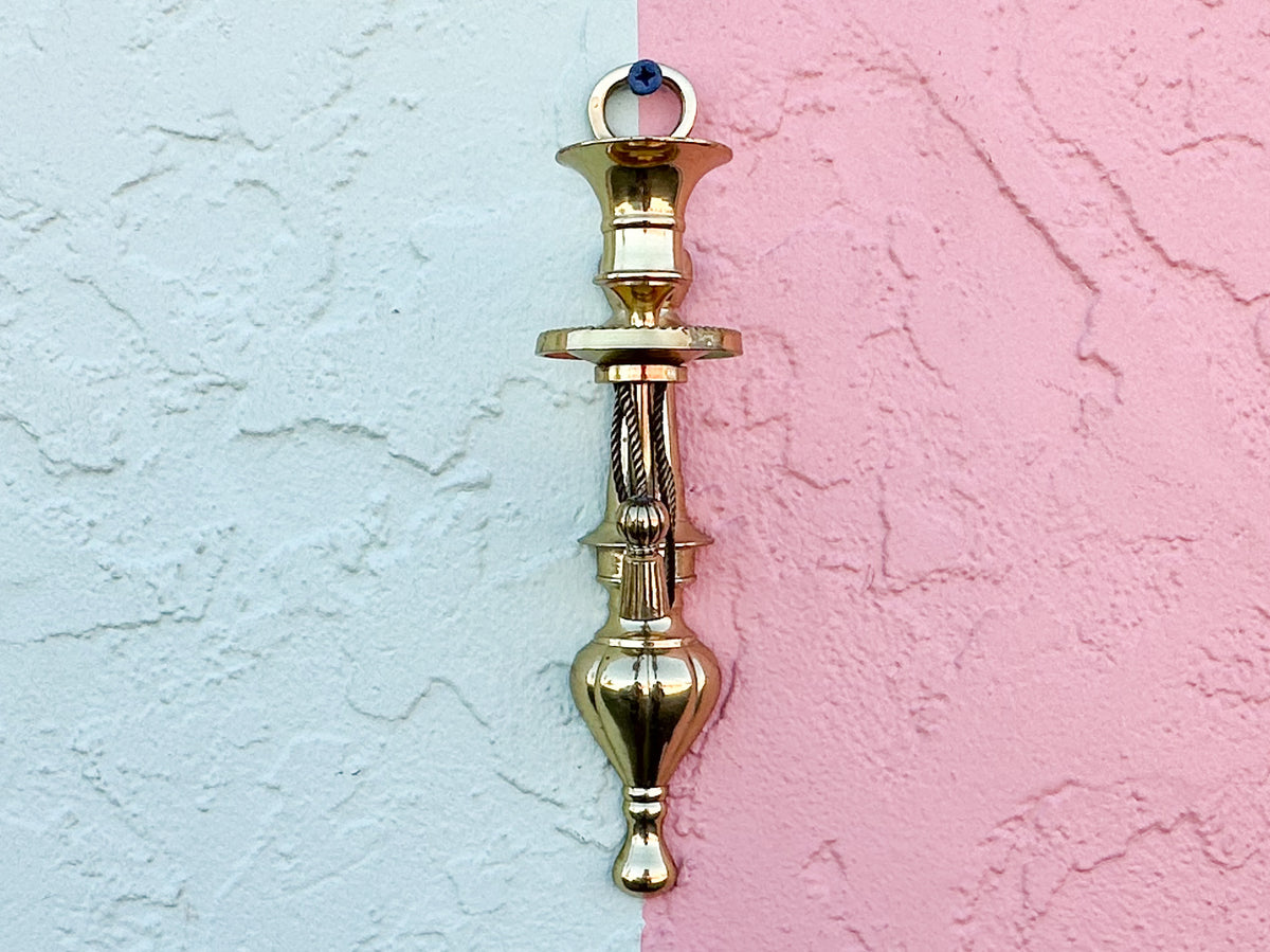 Pair of Brass Tassel Wall Sconces