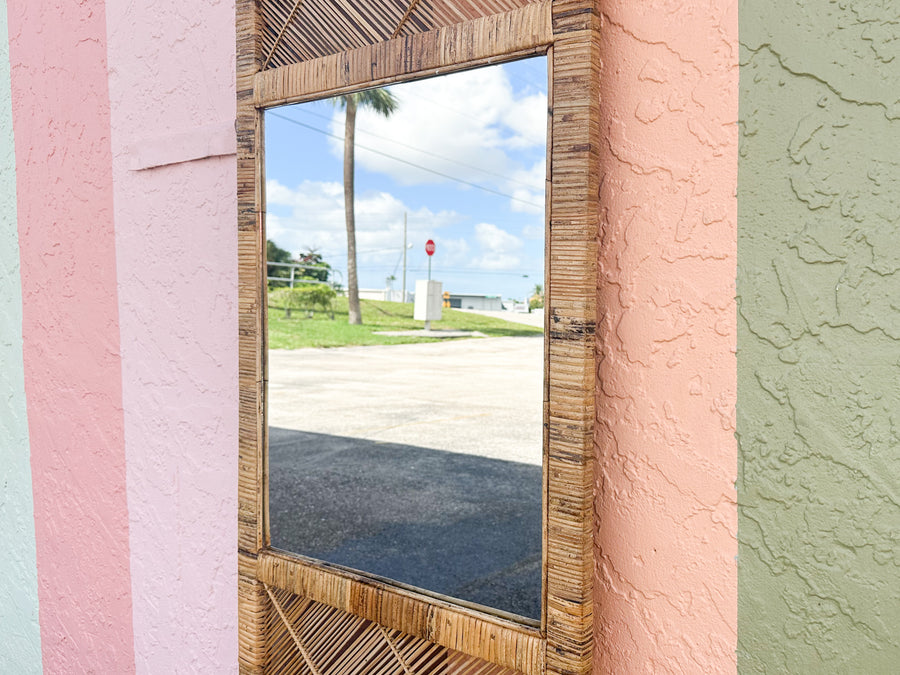 Coastal Buri Rattan Mirror