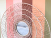 Huge Modern 70's Inspired Woven Rattan Mirror
