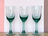 Set of Six Sea Green Wine Glasses