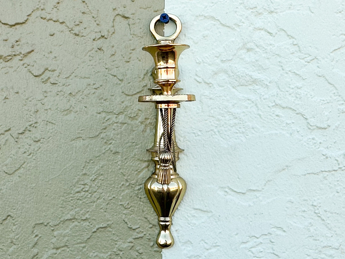 Pair of Brass Tassel Wall Sconces