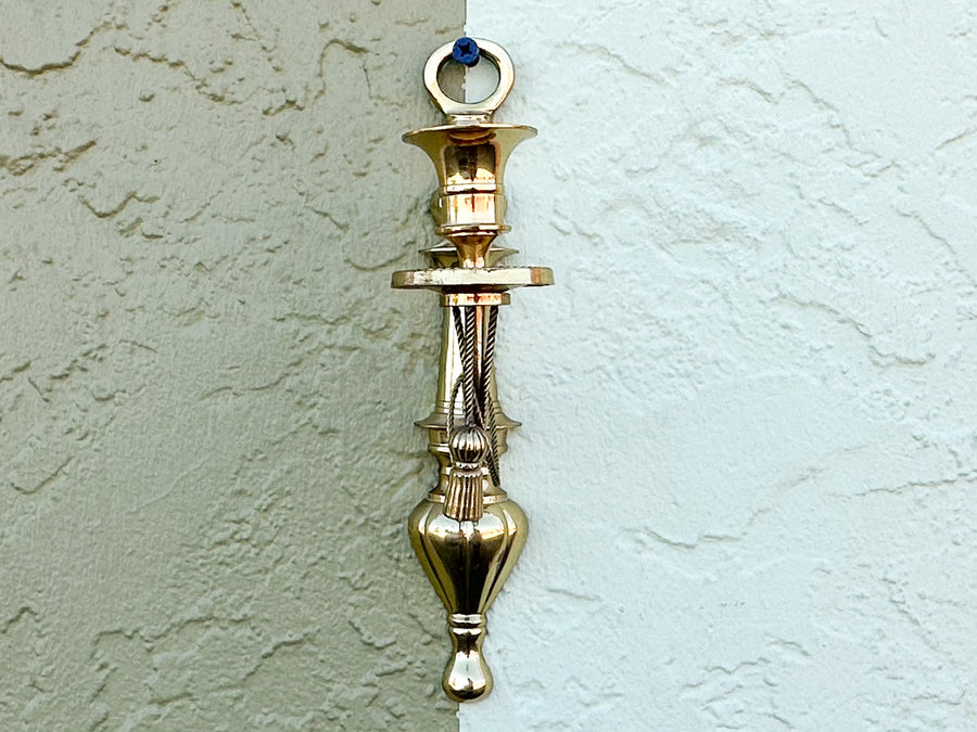 Pair of Brass Tassel Wall Sconces