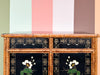 Hand Painted Tortoiseshell Rattan Credenza