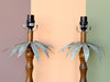 Pair of Faux Bamboo Palm Tree Lamps