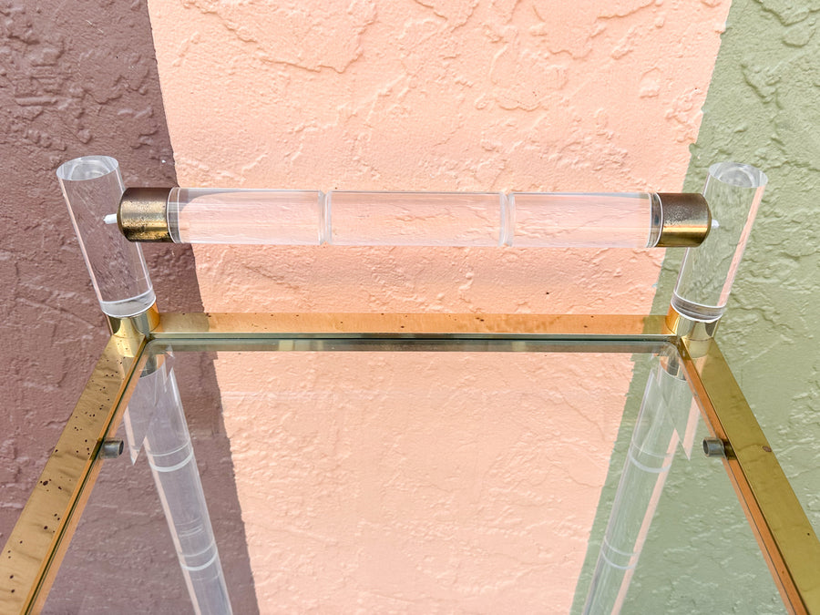 Brass and Lucite Bar Cart