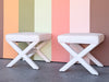 Pair of Modern Upholstered X Benches
