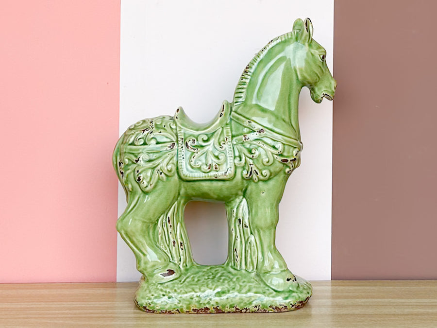 Pair of MCM Green Horses