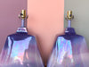 Pair of Lavender Ombre Ceramic Lamps