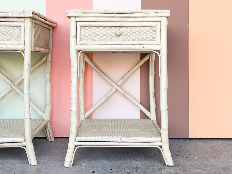 Pair of Island Style Rattan Nightstands