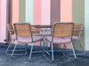 MCM Chrome and Wicker Dining Set