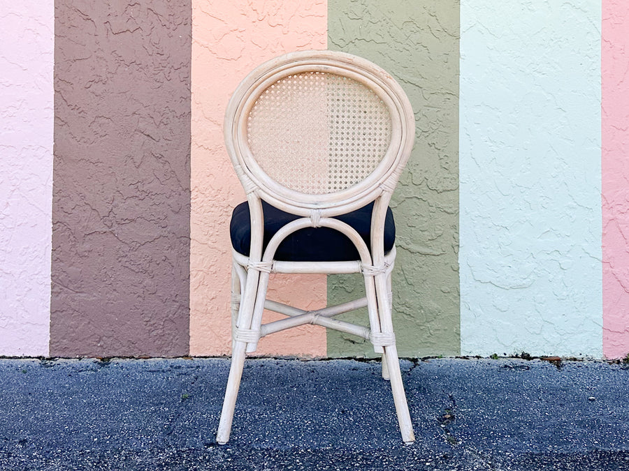 Set of Four Cane Back Rattan Chairs