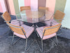 MCM Chrome and Wicker Dining Set