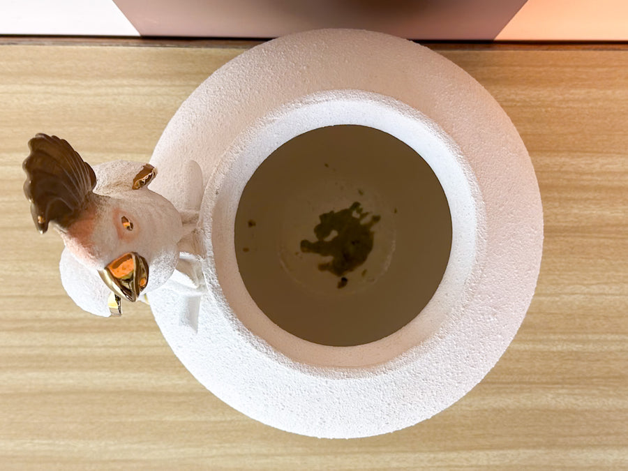 Plaster Parrot Cachepot