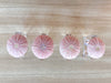 Set of Four Pink Sea Urchin Lucite Napkin Rings