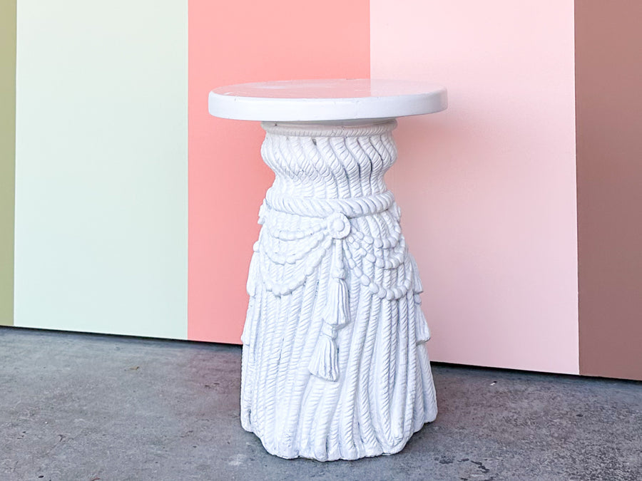 Dorothy Draper Style Plaster Tassel Garden Seat