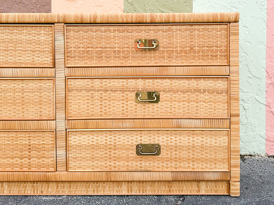 Coastal Rattan Wrapped Dresser