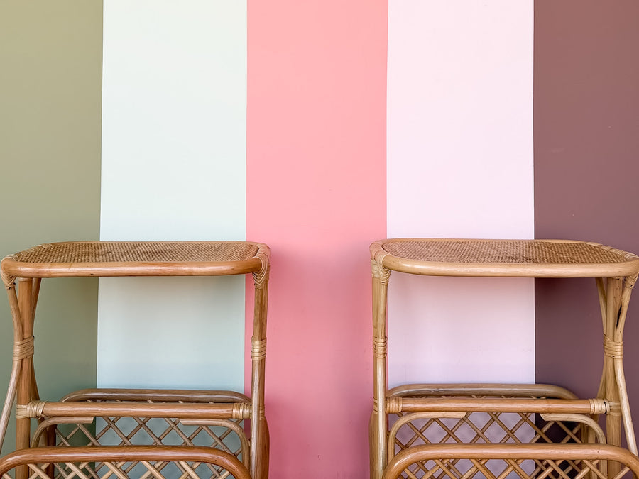 Pair of Rattan Magazine Side Tables