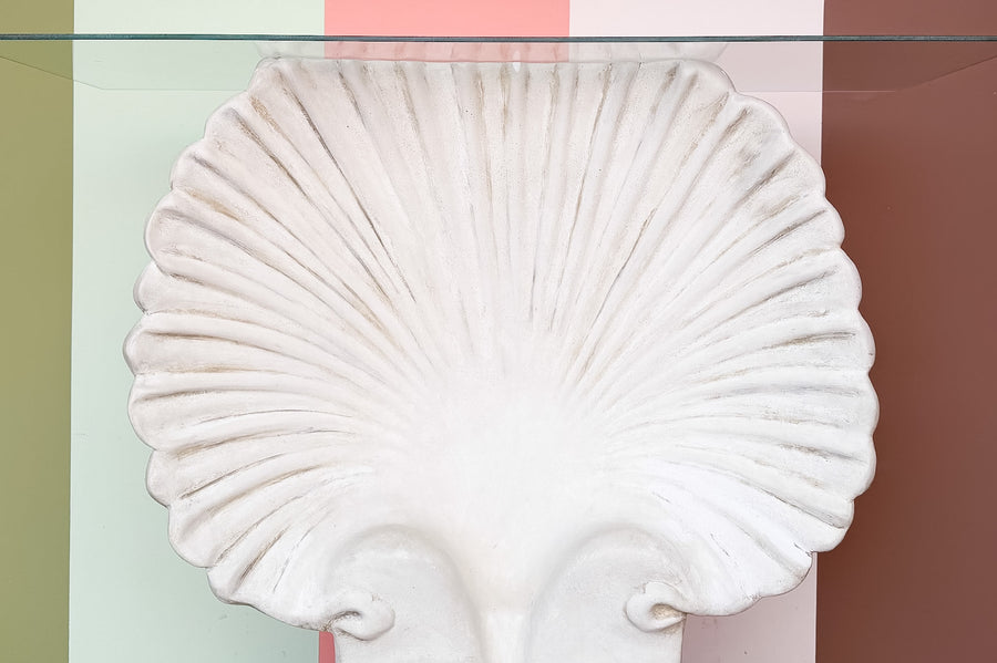 Coastal Chic Plaster Shell Console